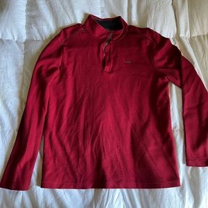 Mens red 1/4 zip Calvin Klein pullover size M